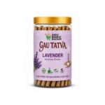 GAU TATVA Lavender Cow Dung Incense Sticks Charcoal Free Natural Agarbatti